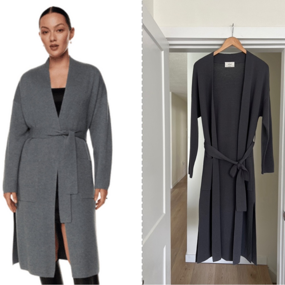 Wilfred Belize Belted long merino wool relaxed fit Cardigan
